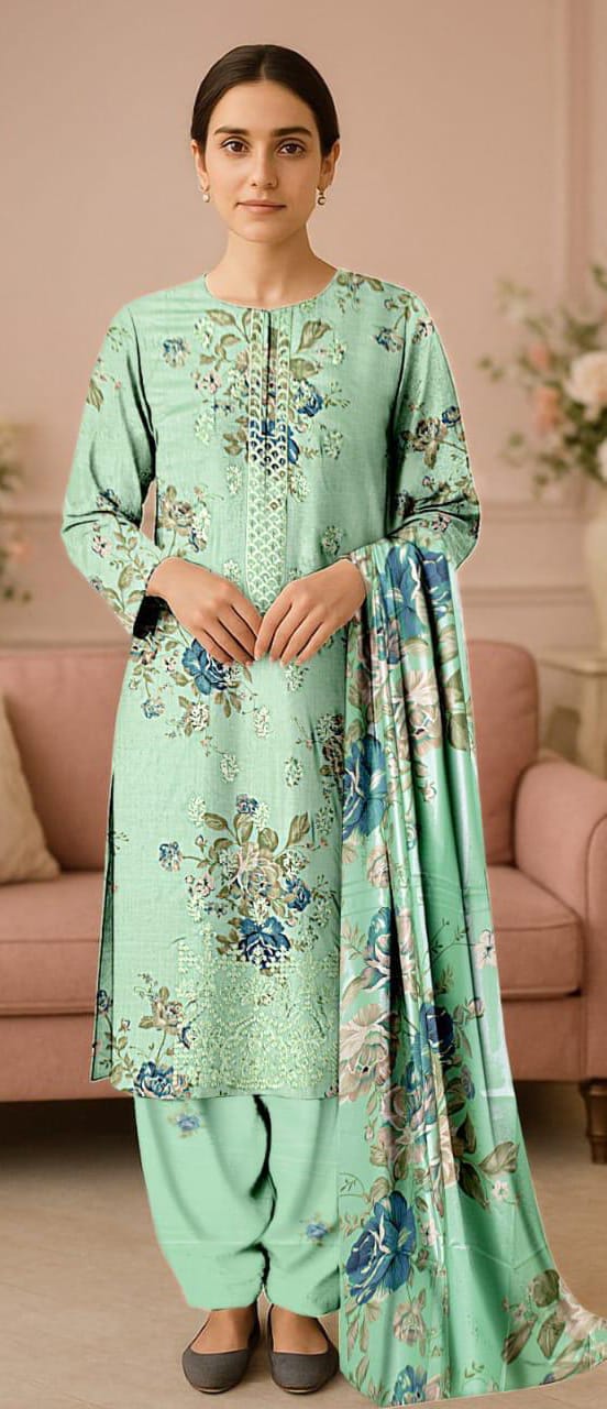 ITTEHAD Linen Embroidered 3 PC