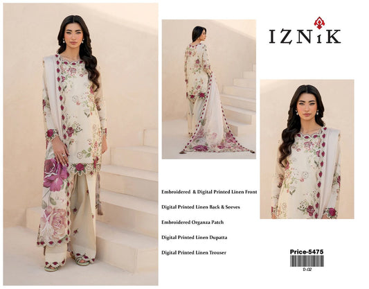Iznik Emb Luxury Linen 3PC