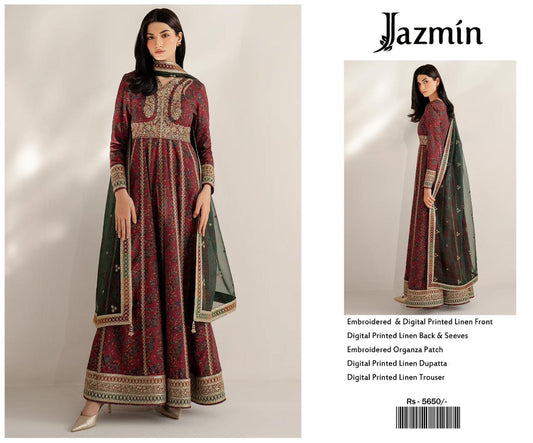 Jazmin Emb Luxury Linen 3PC