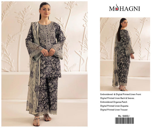 Mohagni Emb Luxury Linen 3PC