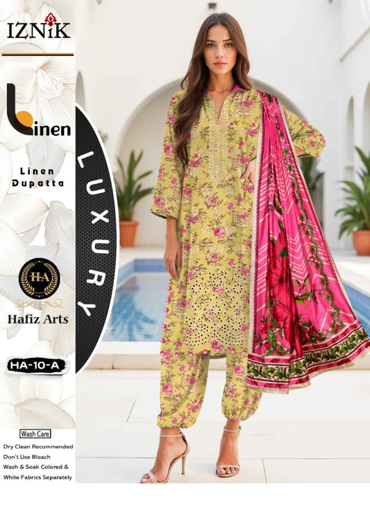 Iznik Linen Embroidered 3 PC