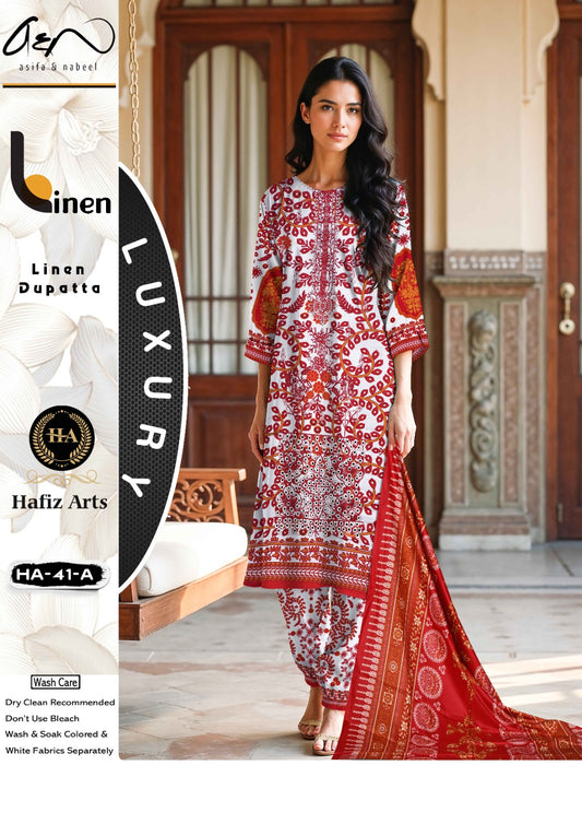 Asifa & Nabeel Linen Embroidered 3 PC