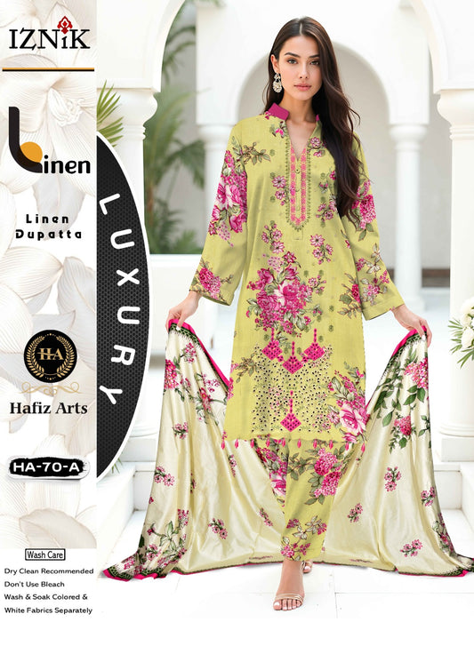 Iznik Linen Embroidered 3 PC