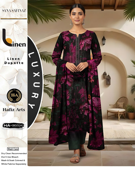 Sana Safinaz Linen Embroidered 3 PC