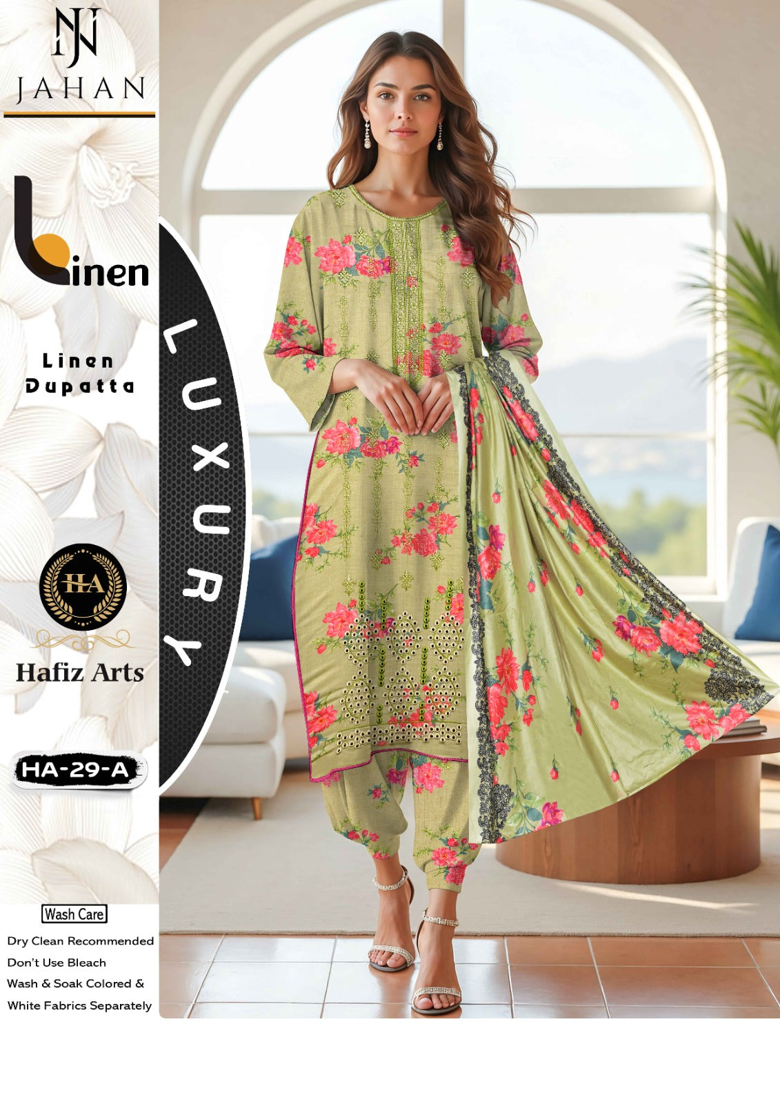 Jahan Linen Embroidered 3 PC