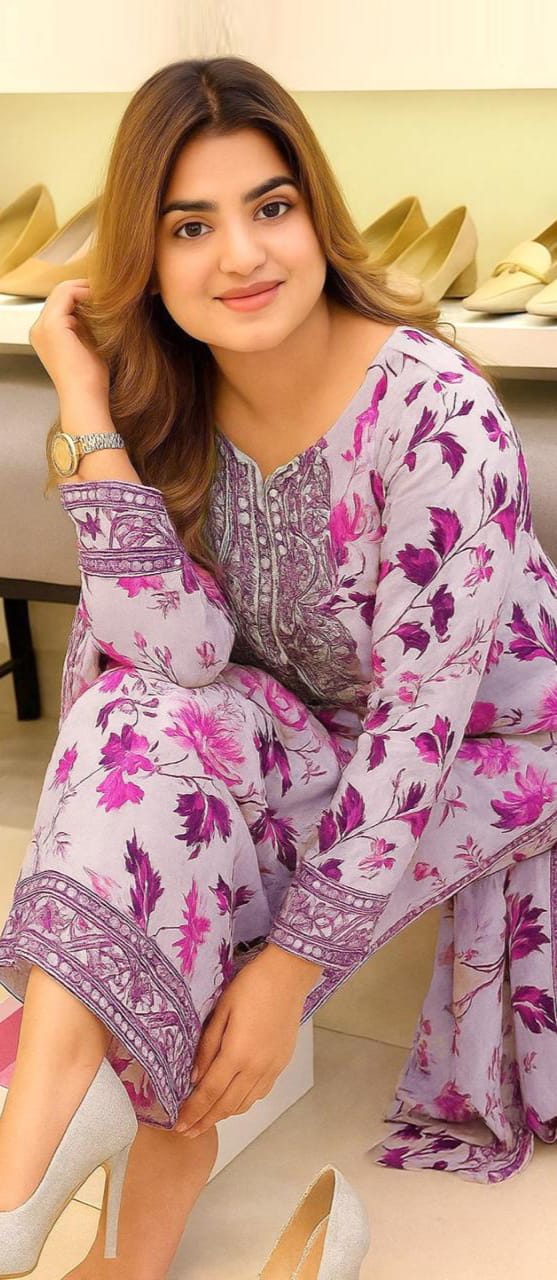 ANEELA Linen Embroidered 3 PC