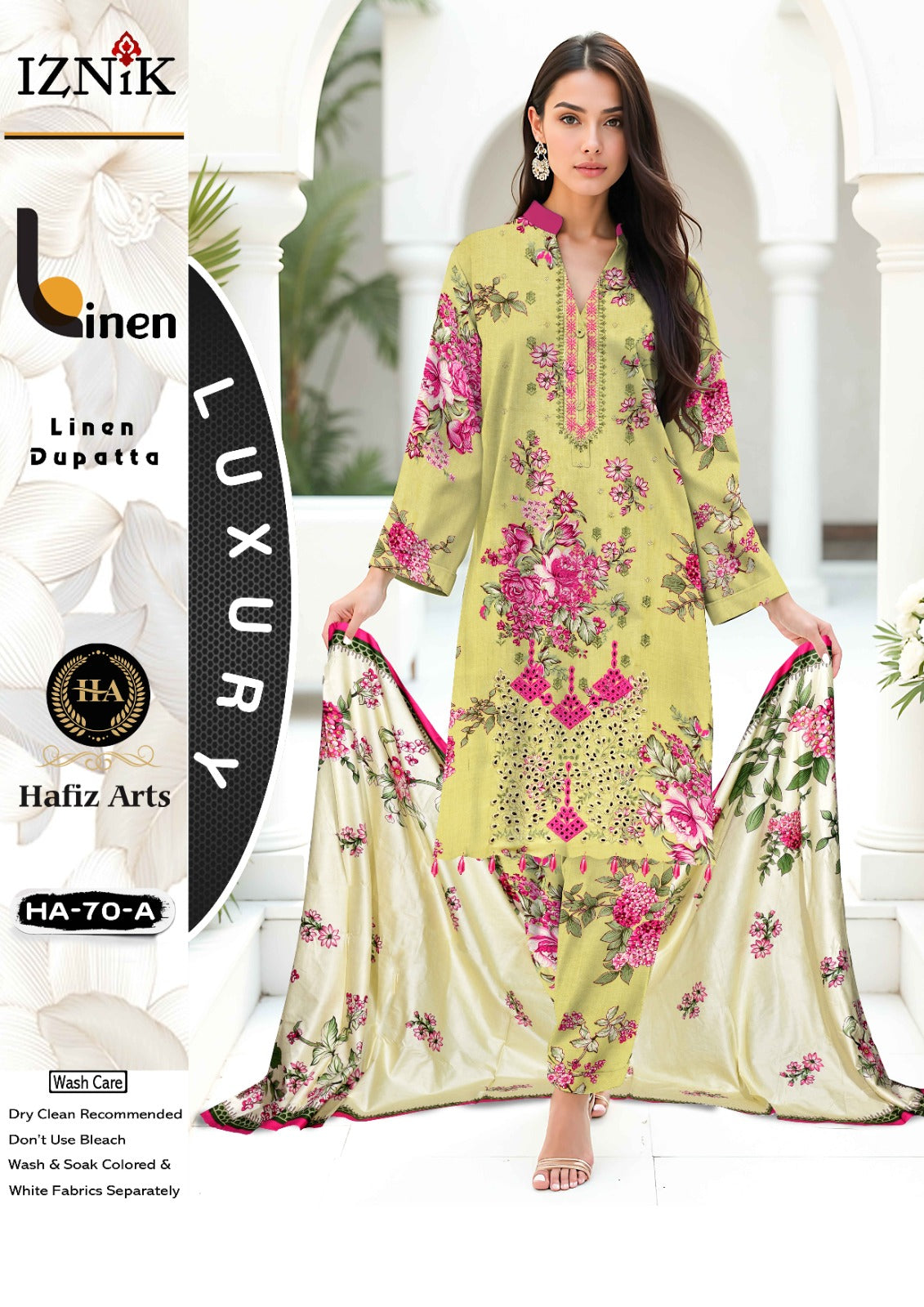 Iznik Linen Embroidered 3 PC