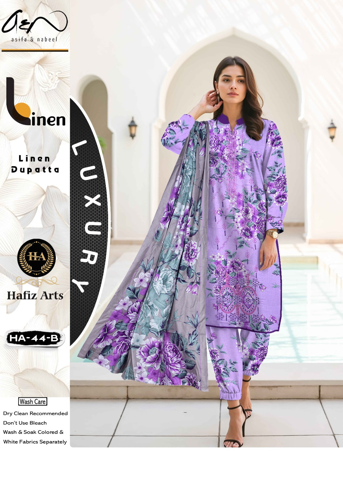 Asifa & Nabeel Linen Embroidered 3 PC